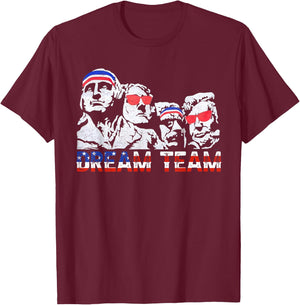 American USA Flag Dream Team Funny Patriotic Retro Vintage Women Men T-Shirt - T-Shirt | Maroon