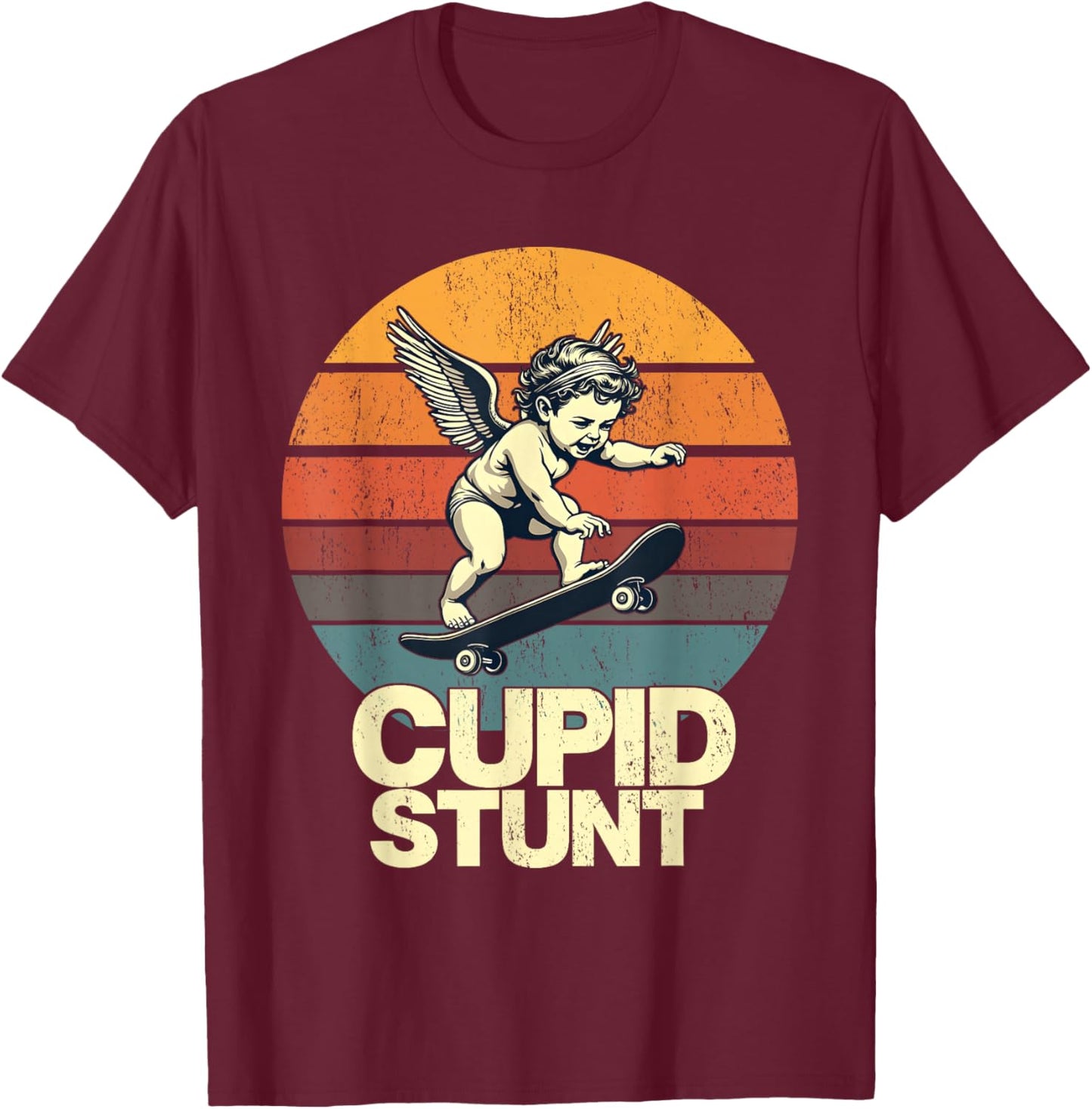 Cupid Stunt Funny Sarcastic Offensive Humor Embarrassing T-Shirt - T-Shirt | Maroon