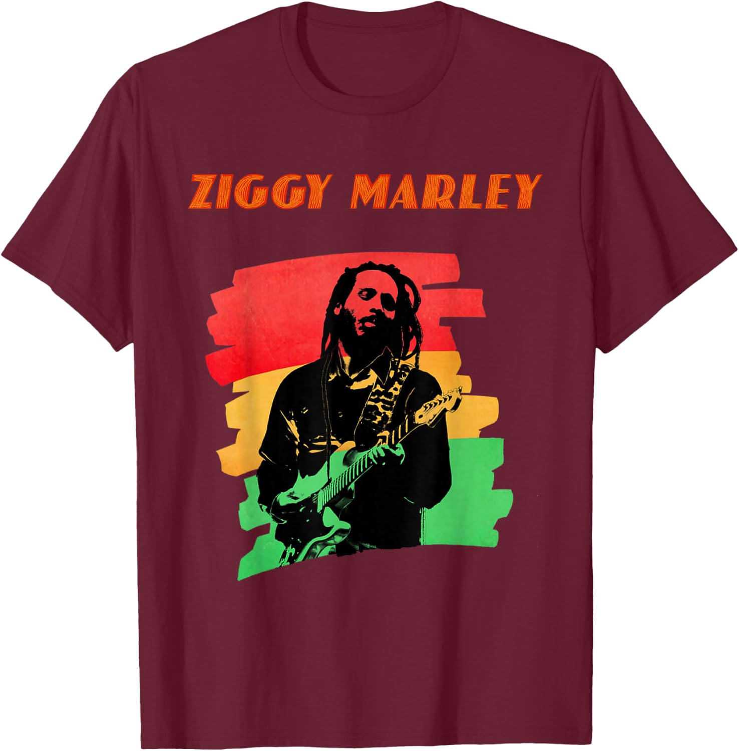 Ziggy Marley - Official Merchandise - Red Green Gold T-Shirt - T-Shirt | Maroon