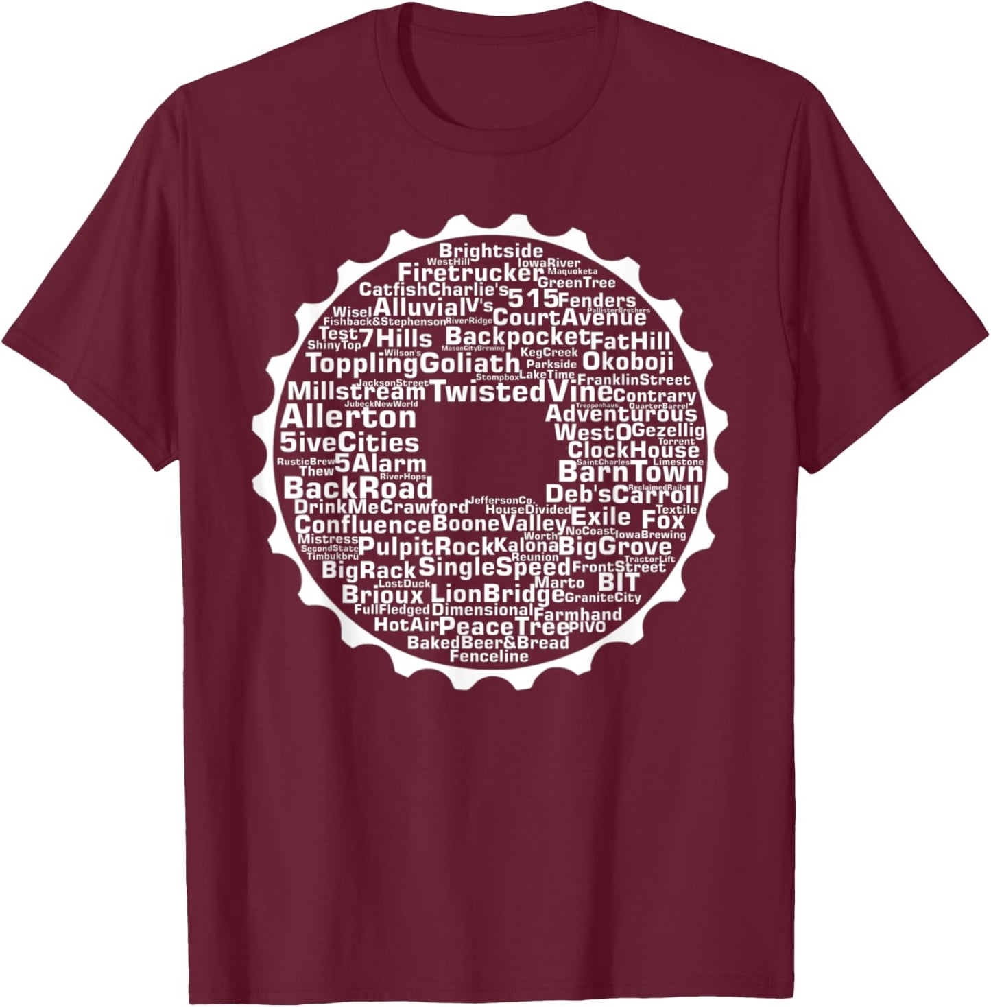 Drink Local Iowa Breweries T-Shirt - T-Shirt | Maroon