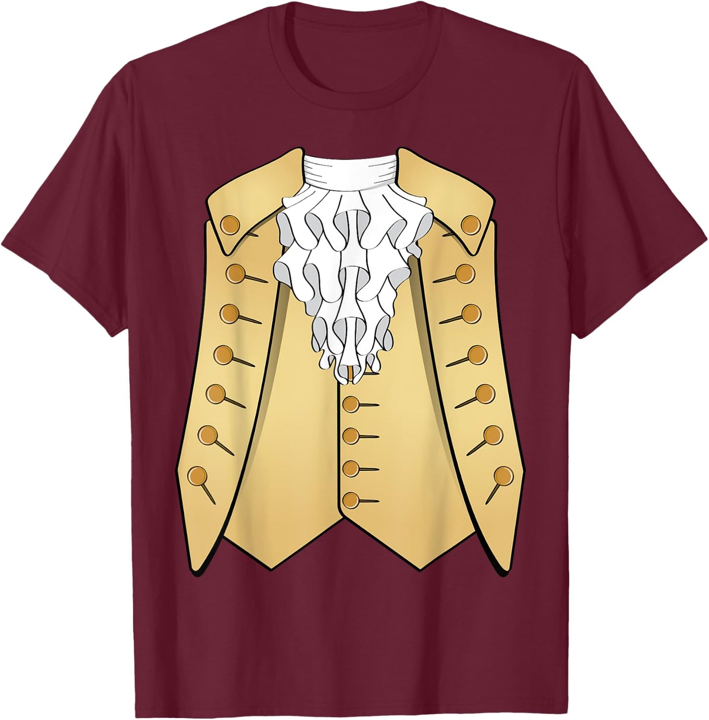 Colonial 18th Century Historic America Aristocrat Costume T-Shirt - T-Shirt | Maroon