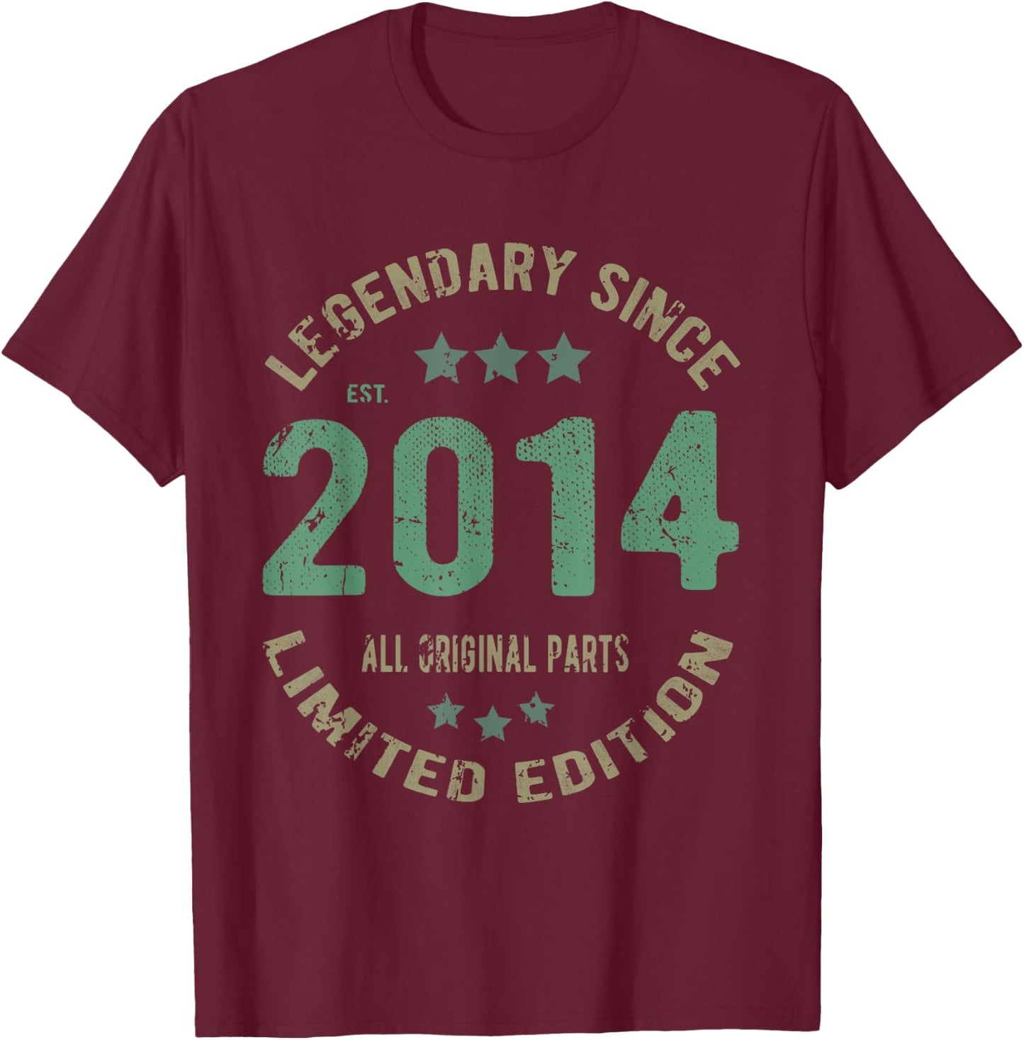 11 Year Old Bday Legend Since 2014 - Vintage 11th Birthday T-Shirt - T-Shirt | Maroon