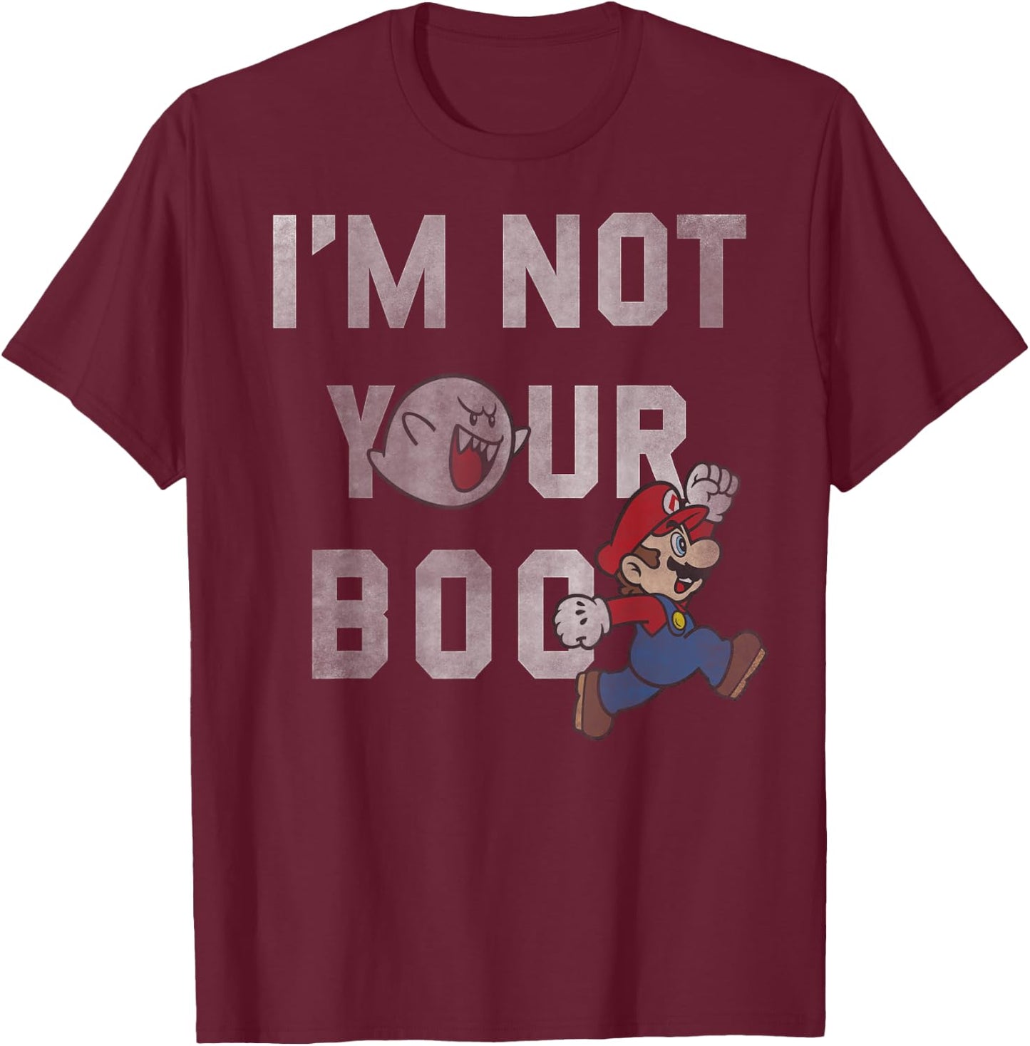 Super Mario I'm Not Your Boo T-Shirt - T-Shirt | Maroon