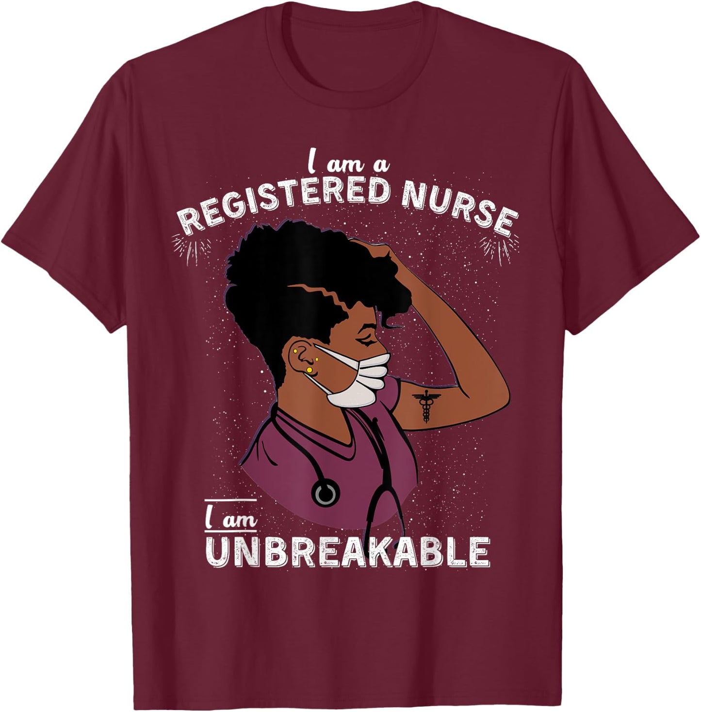 Gift For Registered Nurse Women RN Nurse Life Black Nurse T-Shirt - T-Shirt | Maroon