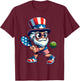 Pickleball 4th Of July Uncle Sam Independence Day USA Women Kids Men T-Shirt - T-Shirt | Maroon
