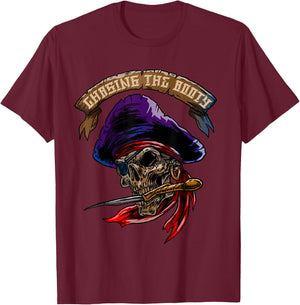 Pirate Skull Sea Thief Buccaneer Cool Sailor Man Gift T-Shirt - T-Shirt | Maroon