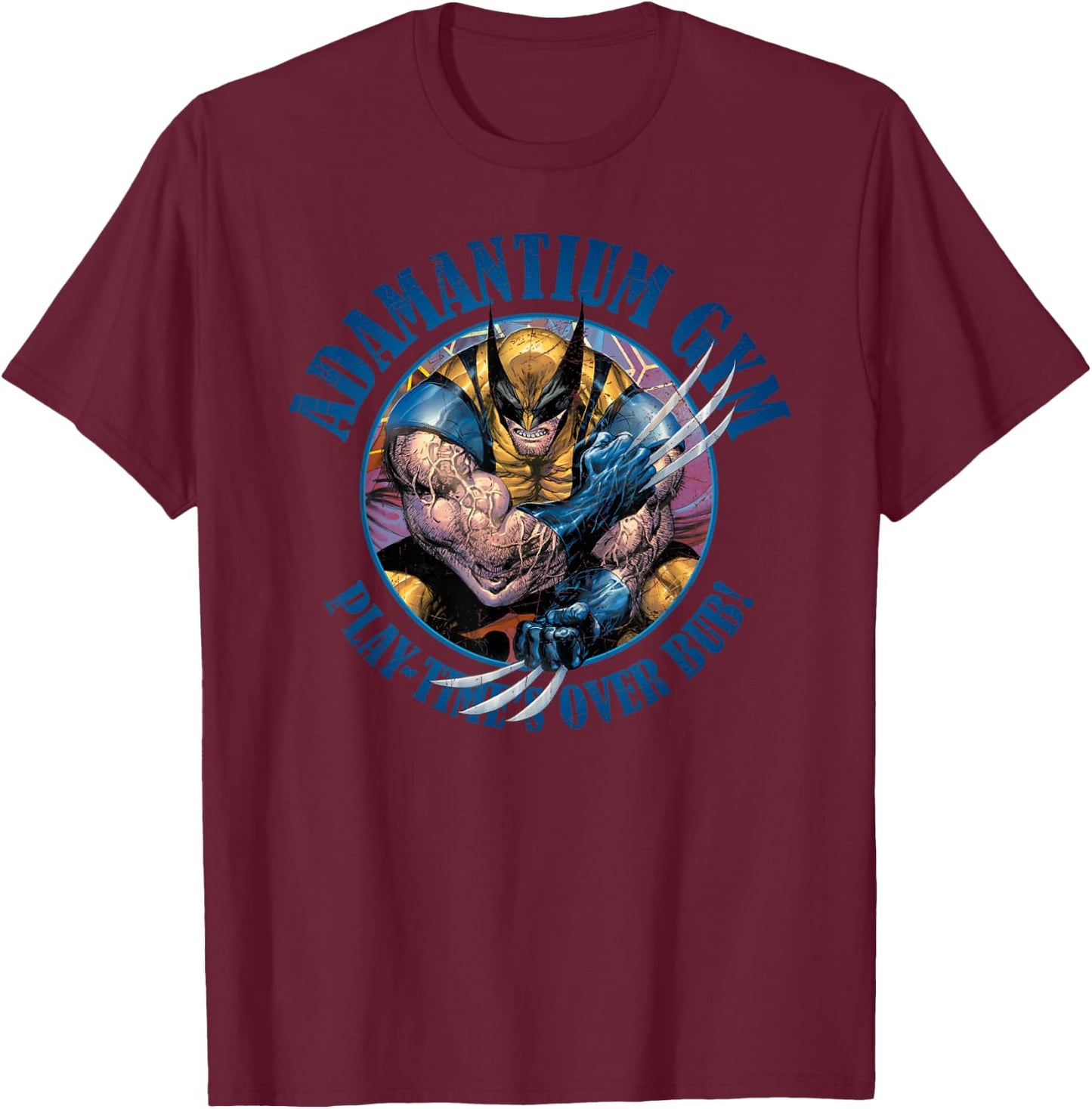 Marvel X-Men Wolverine Adamantium Gym T-Shirt - T-Shirt | Maroon