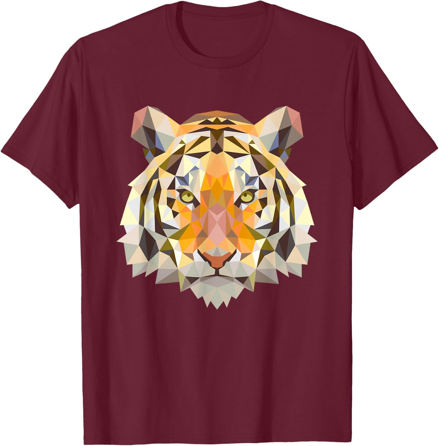 Tiger Face Wild Animal Tiger Small T-Shirt - T-Shirt | Maroon