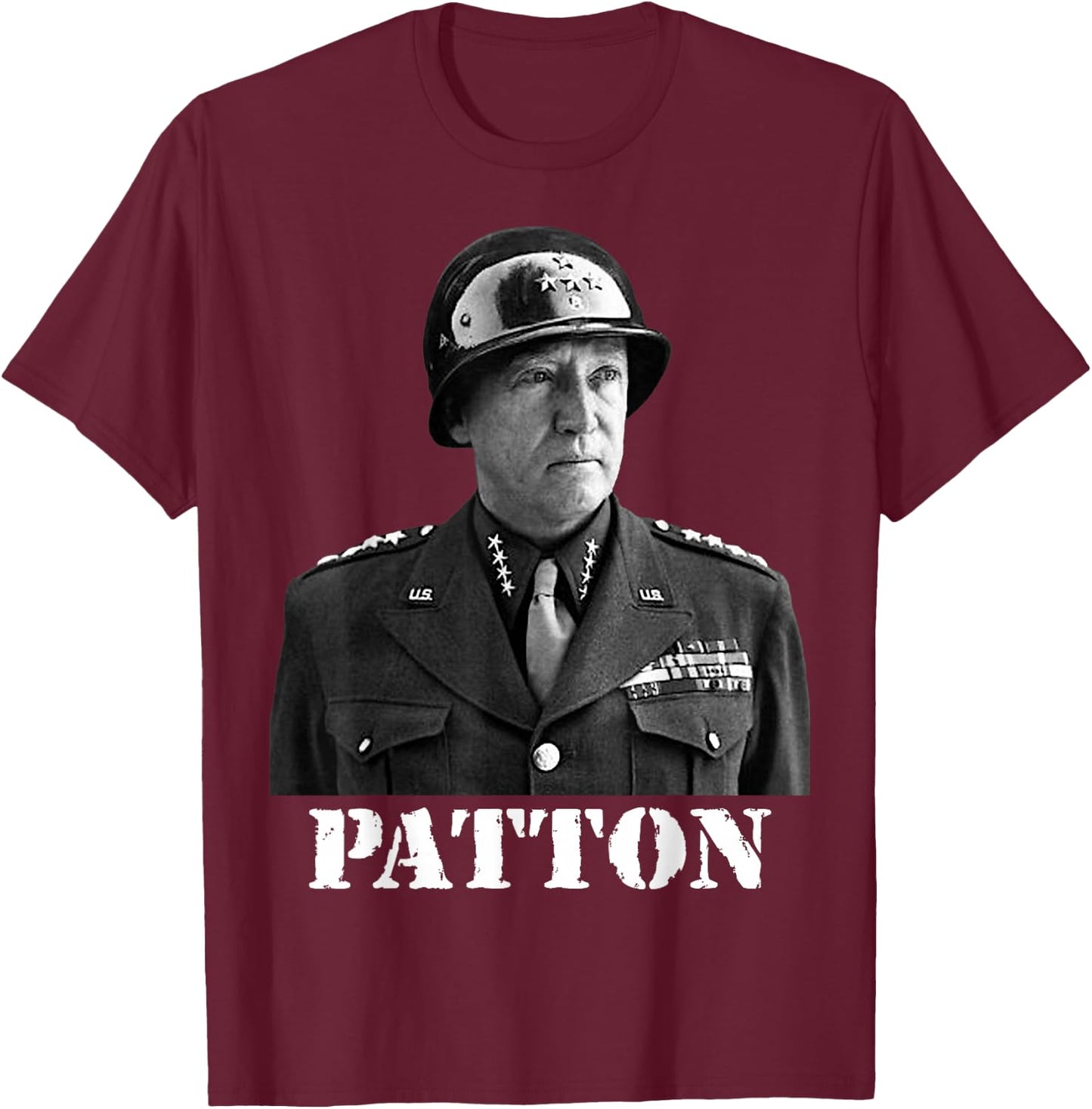 George Patton World War II Victory Memorial Independence Day T-Shirt - T-Shirt | Maroon