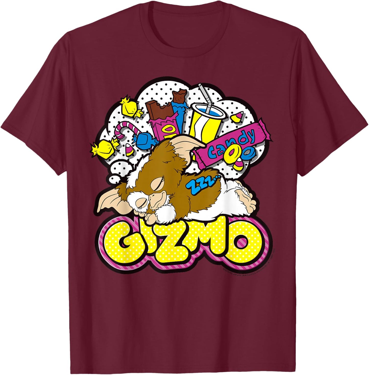 Gremlins Gizmo Candy Pop Art T-Shirt - T-Shirt | Maroon