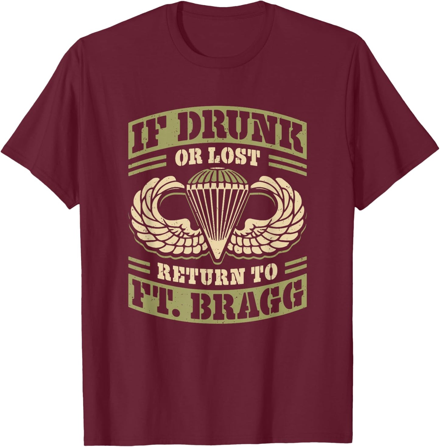 Return to Ft Bragg Airborne Division Paratrooper T-Shirt - T-Shirt | Maroon