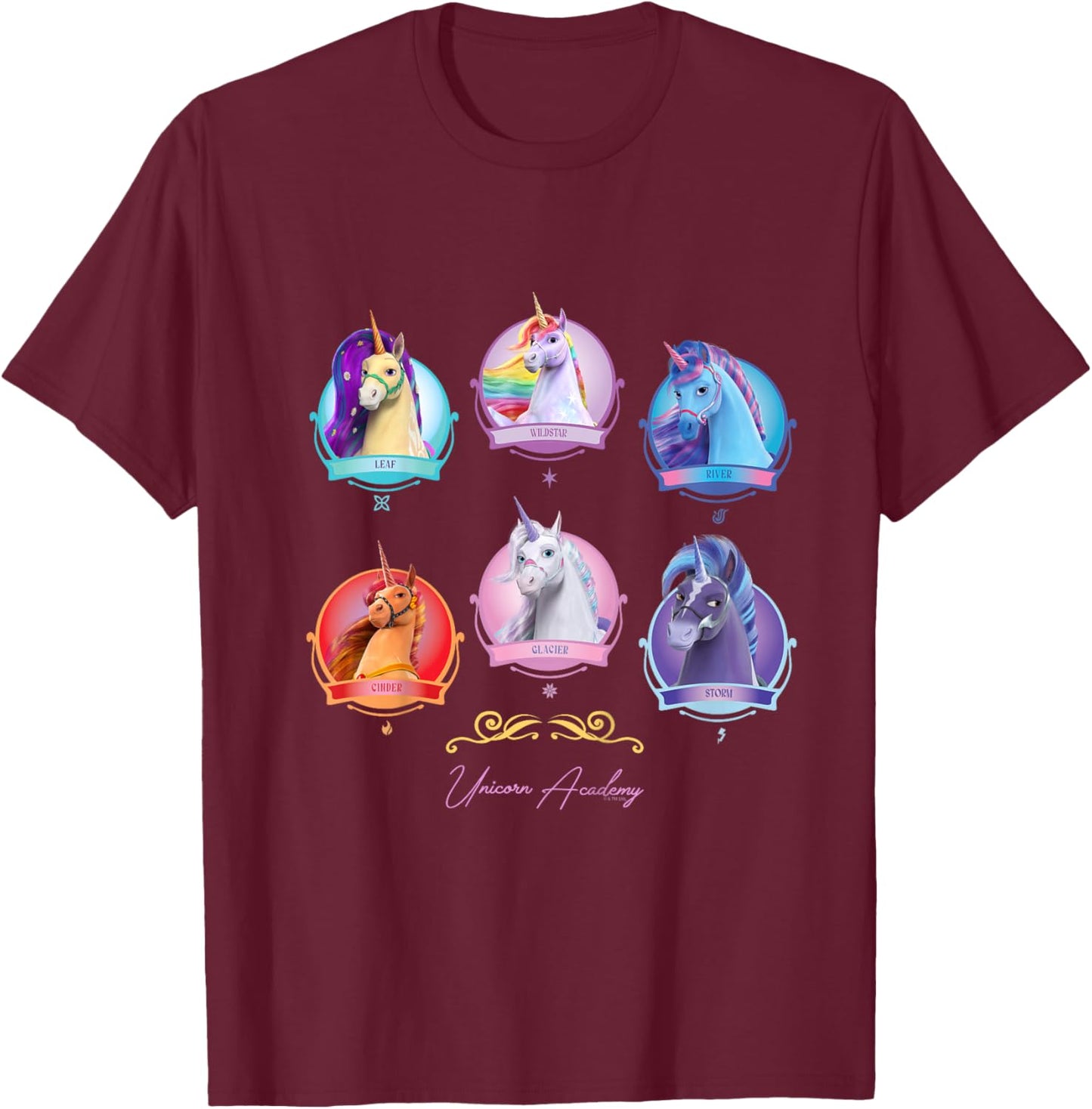 Kids Unicorn Group T-Shirt - T-Shirt | Maroon