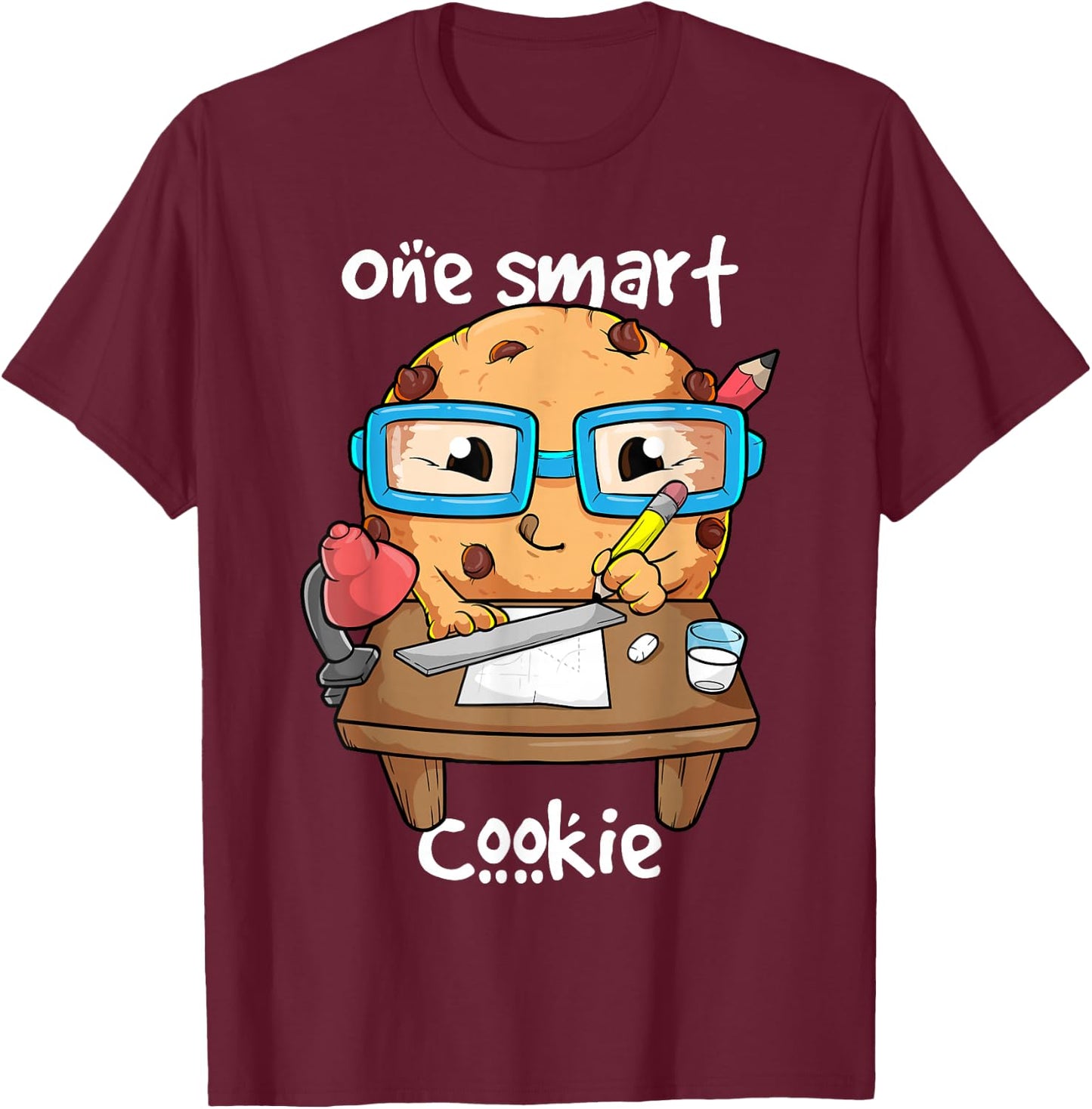One Smart Cookie Kawaii Nerd Humour Cute Student Graduation T-Shirt - T-Shirt | Maroon
