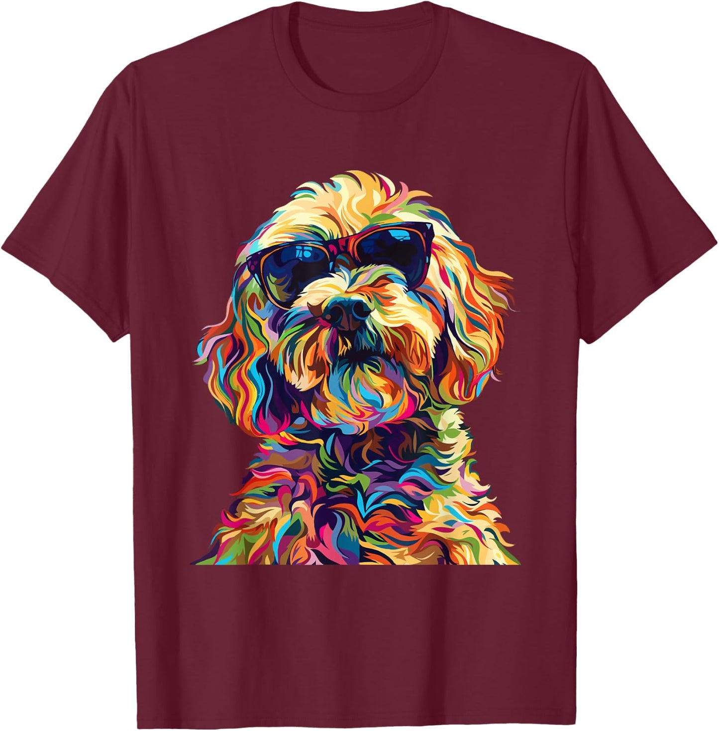 Cockapoo Lovers Design Pop Art Funny Cockapoo Dog T-Shirt - T-Shirt | Maroon