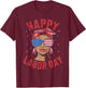Happy Labor Day Labor Day Messy Bun USA Flag T-Shirt - T-Shirt | Maroon