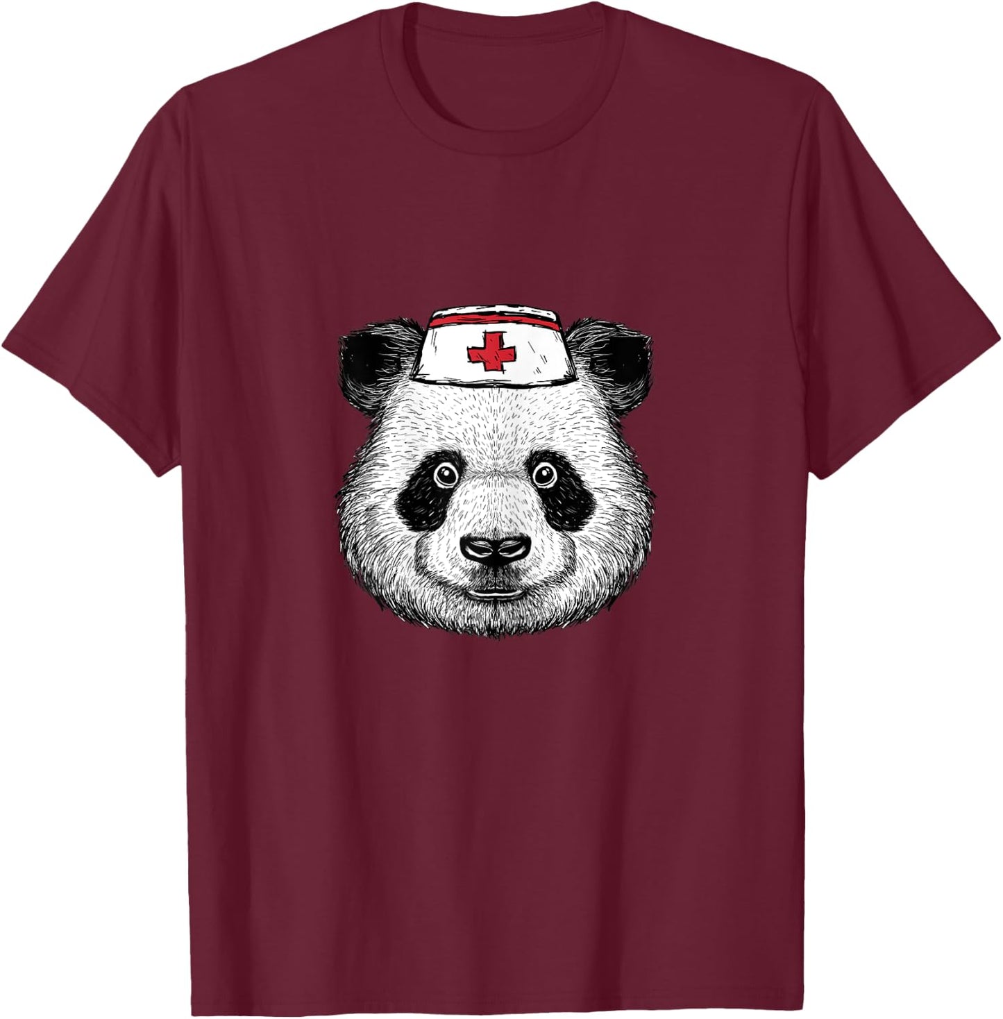 Nurse panda bear - doctor caregiver costume funny animals T-Shirt - T-Shirt | Maroon