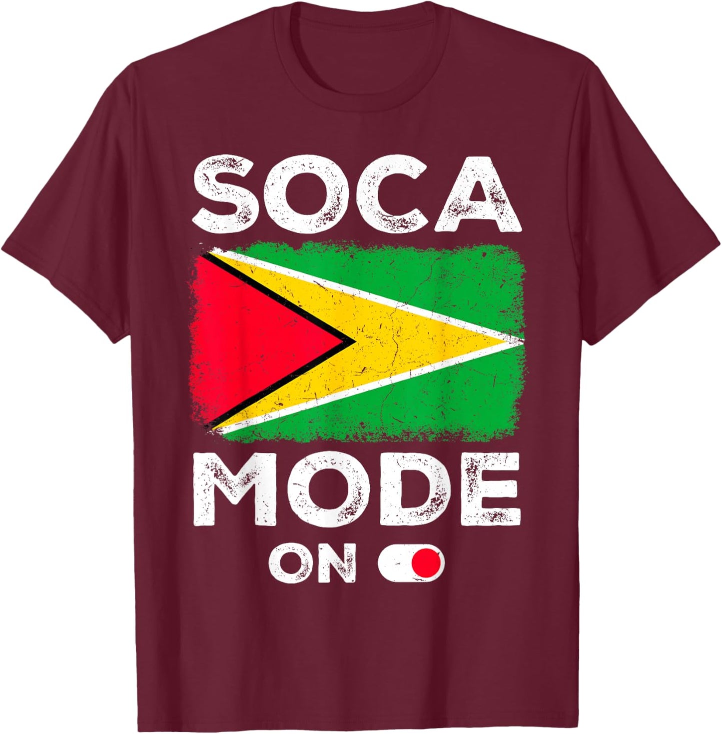 Soca Mode On Vibrant Caribbean Energy Graphic T-Shirt - T-Shirt | Maroon