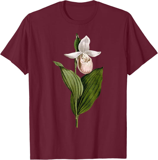 Minnesota Flower State of Minnesota showy lady's slipper T-Shirt - T-Shirt | Maroon