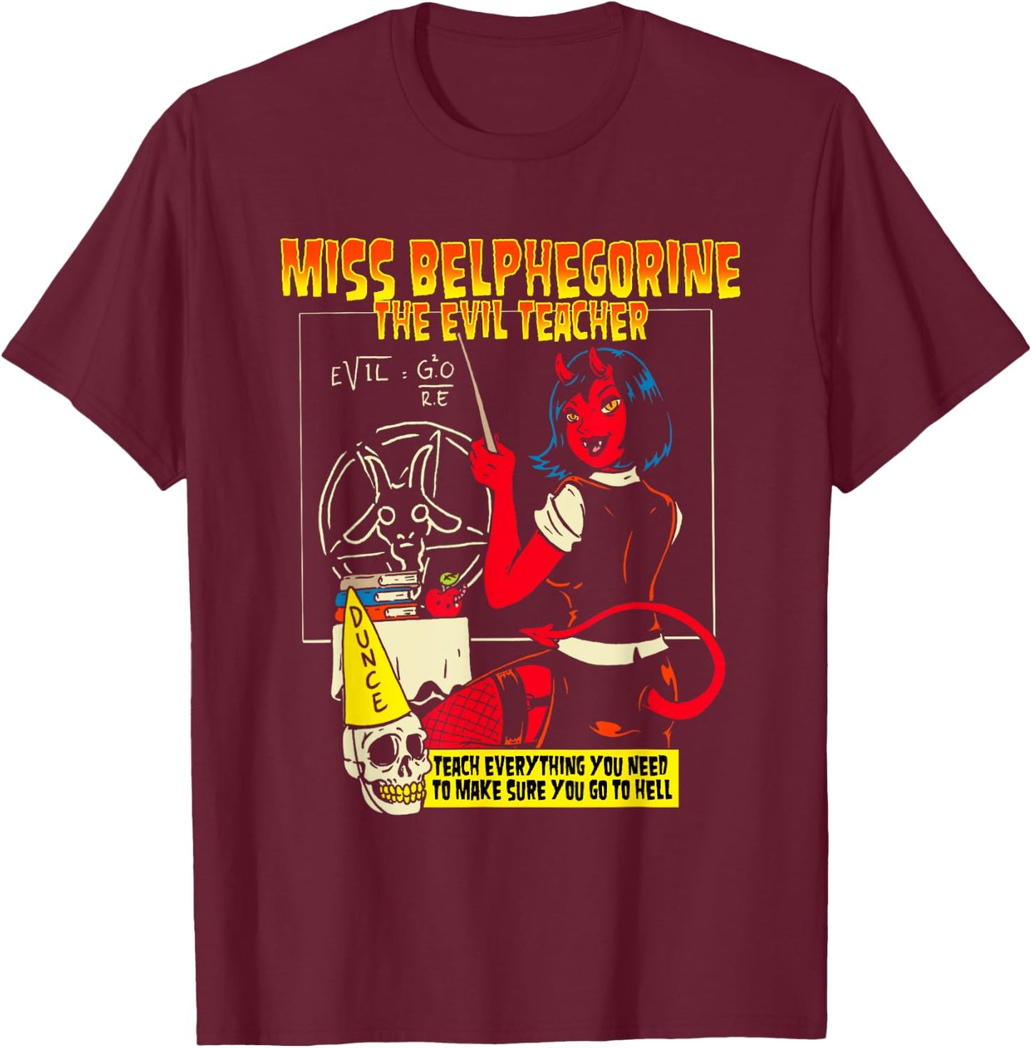 Miss Belphegorine Belphegor Demon Succubus Evil Teacher Women T-Shirt - T-Shirt | Maroon