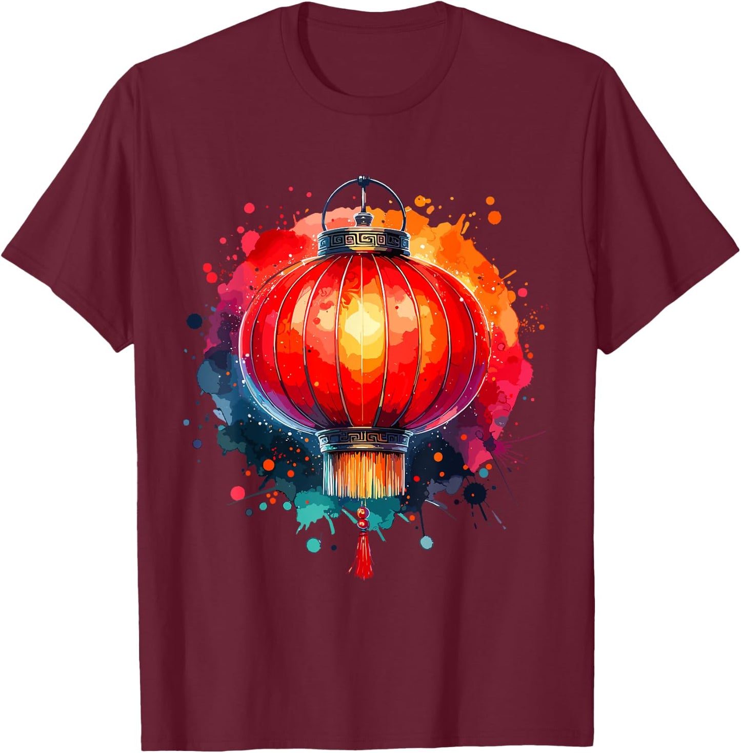 Chinese Lantern Festival Sky Lanterns T-Shirt - T-Shirt | Maroon