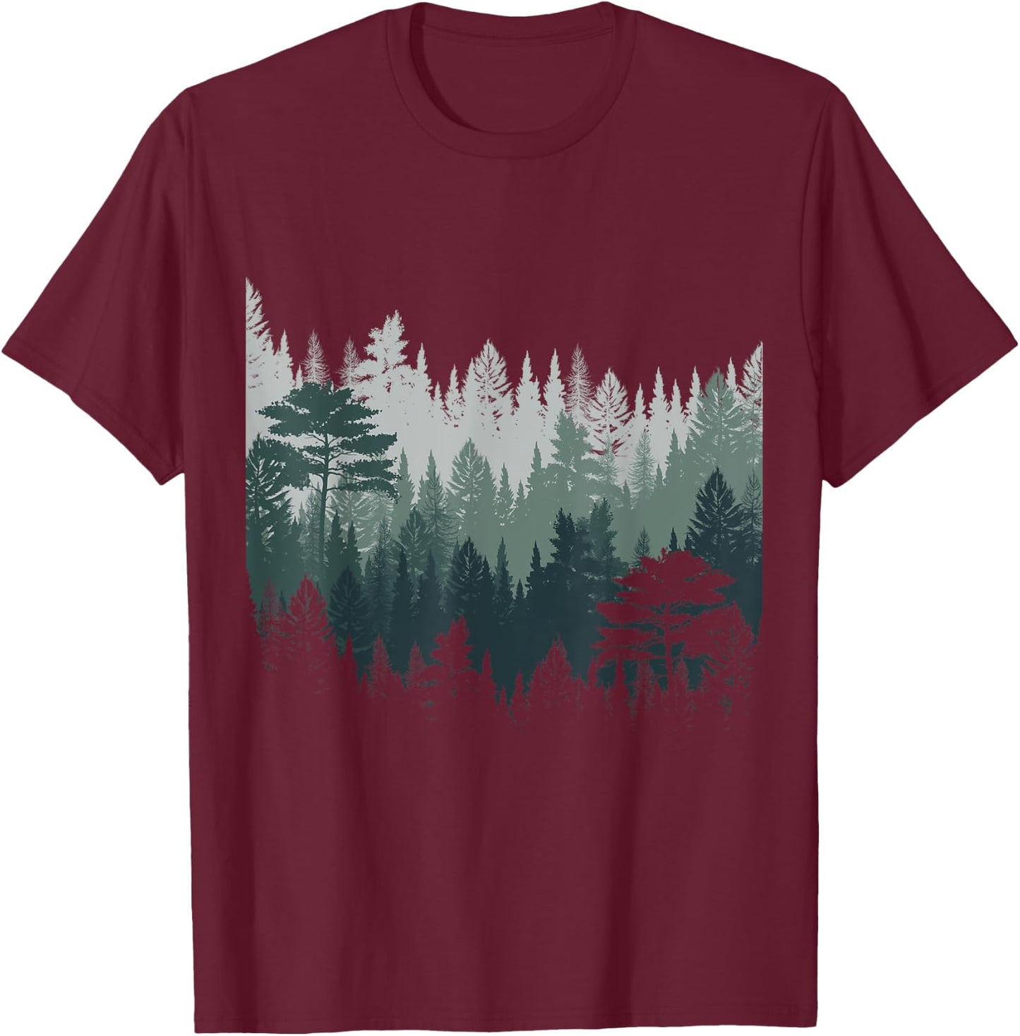 Outdoor Nature Trees Wildlife Night Forest T-Shirt - T-Shirt | Maroon