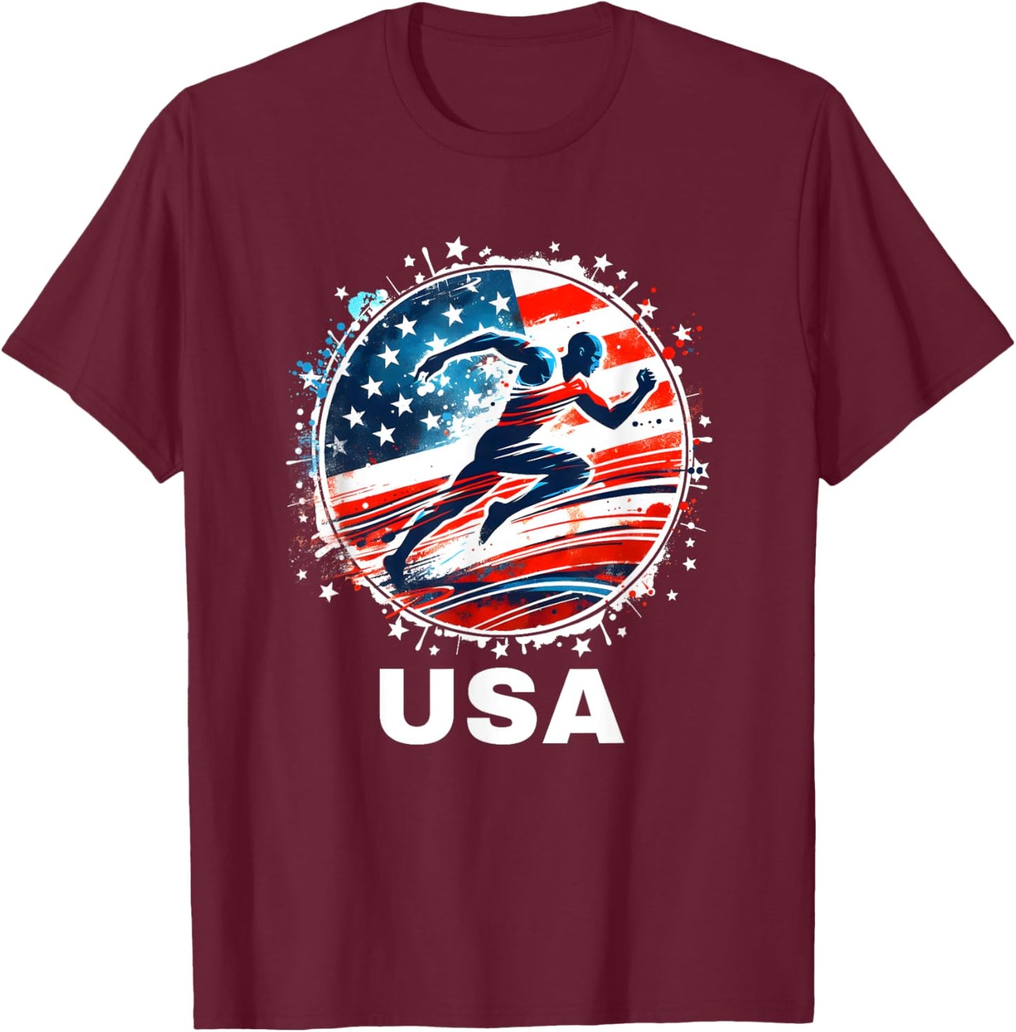Track and Field USA United States Track and Field USA Team T-Shirt - T-Shirt | Maroon
