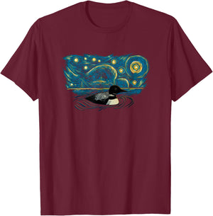 Retro Vintage Style Loon T-Shirt - T-Shirt | Maroon