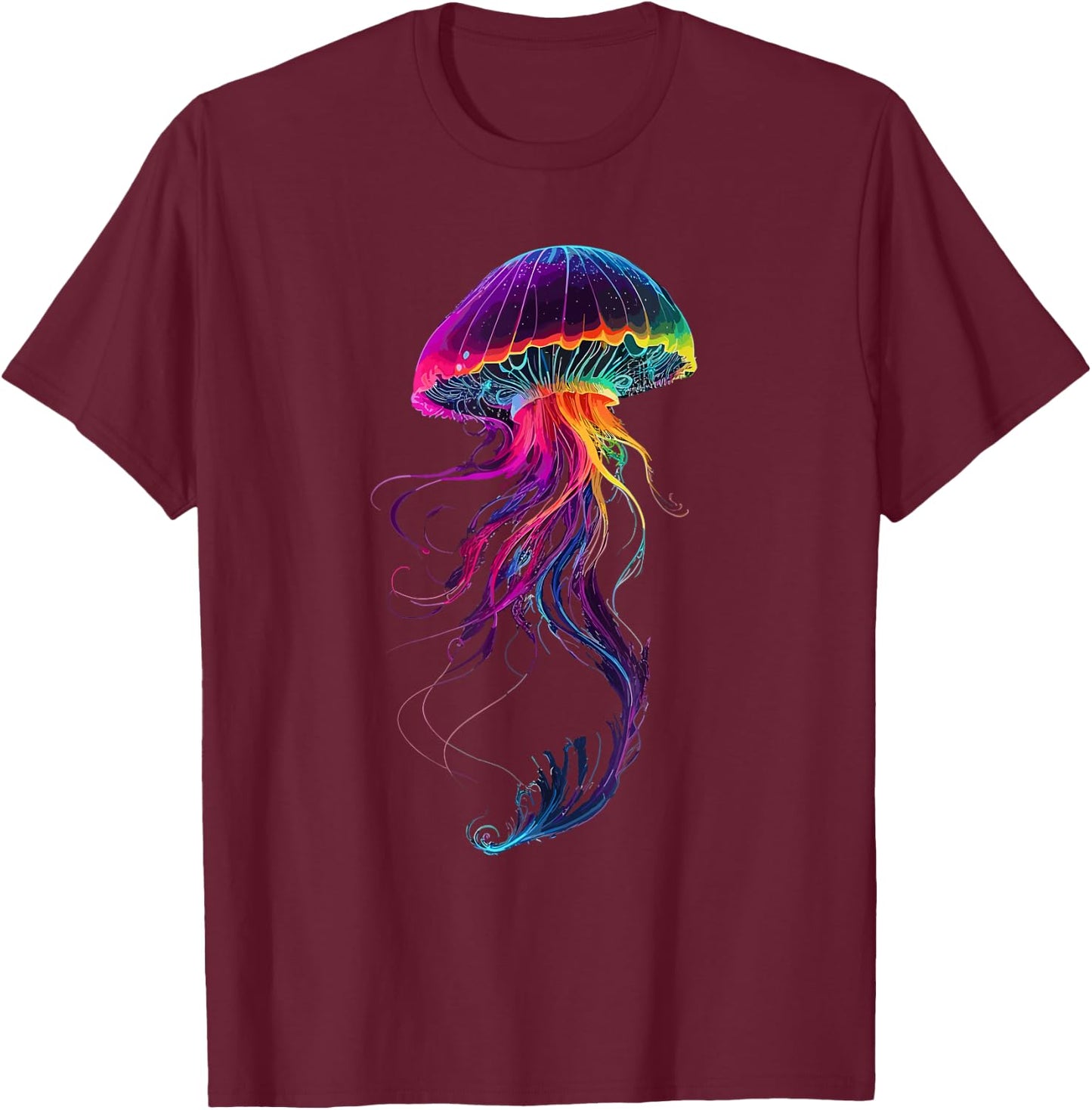 Luminous Jellyfish T-Shirt - T-Shirt | Maroon