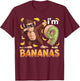 9 Year Old Monkey Birthday Safari Jungle Animal 9th B-day T-Shirt - T-Shirt | Maroon