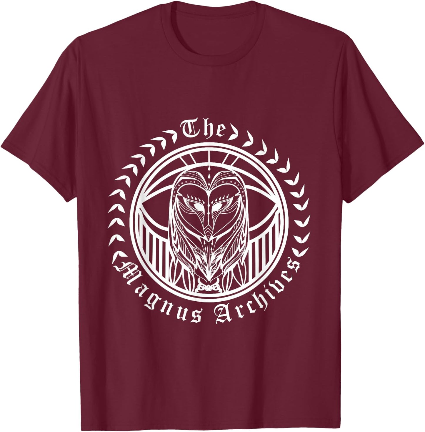 The Magnus Archives Spooky Owl T-Shirt - T-Shirt | Maroon