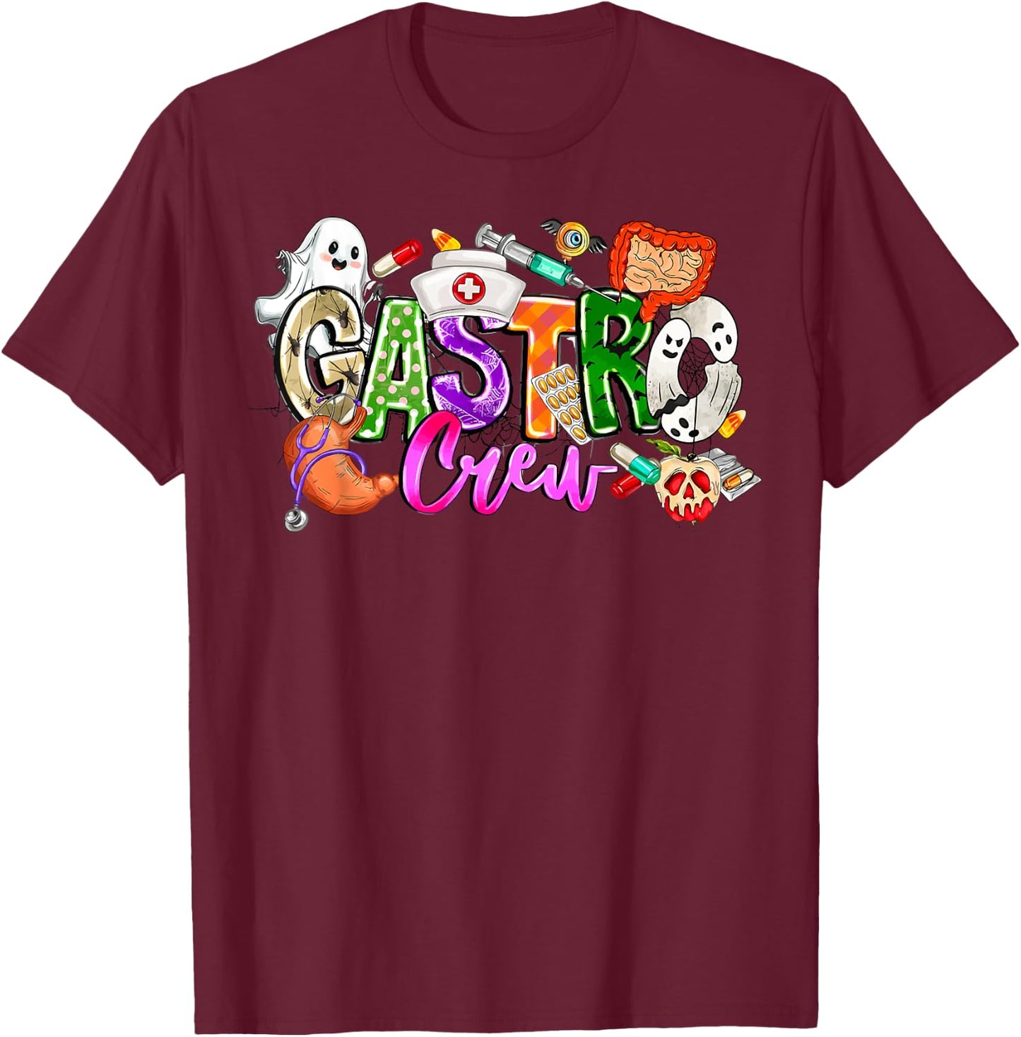 Gastro Crew Gastroenterology Nurse Funny Halloween gi nurse T-Shirt - T-Shirt | Maroon