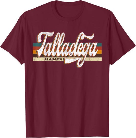 Vintage 80s 70s Talladega Retro Alabama T-Shirt - T-Shirt | Maroon