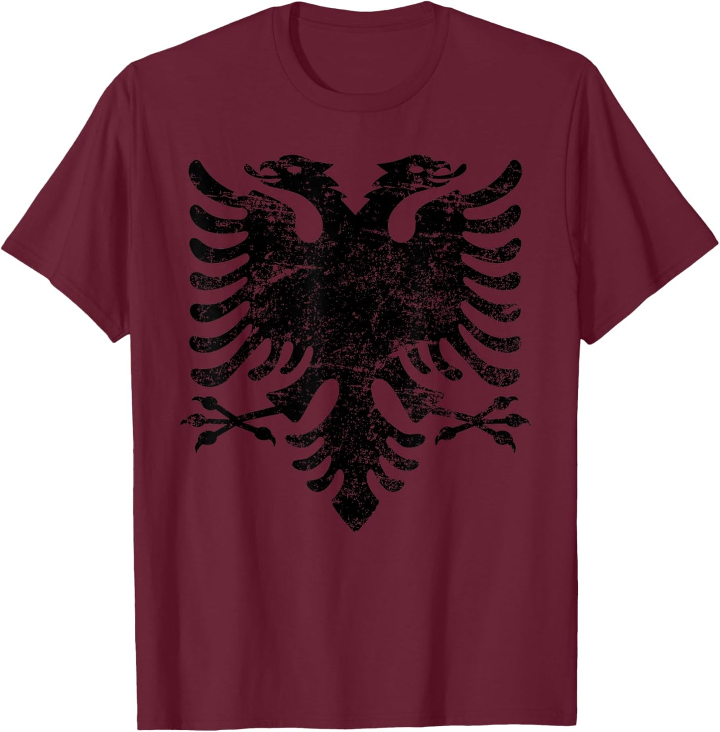 ALBANIA Eagle Big Flag Vintage Men Women Kids ALBANIAN FLAG T-Shirt - T-Shirt | Maroon
