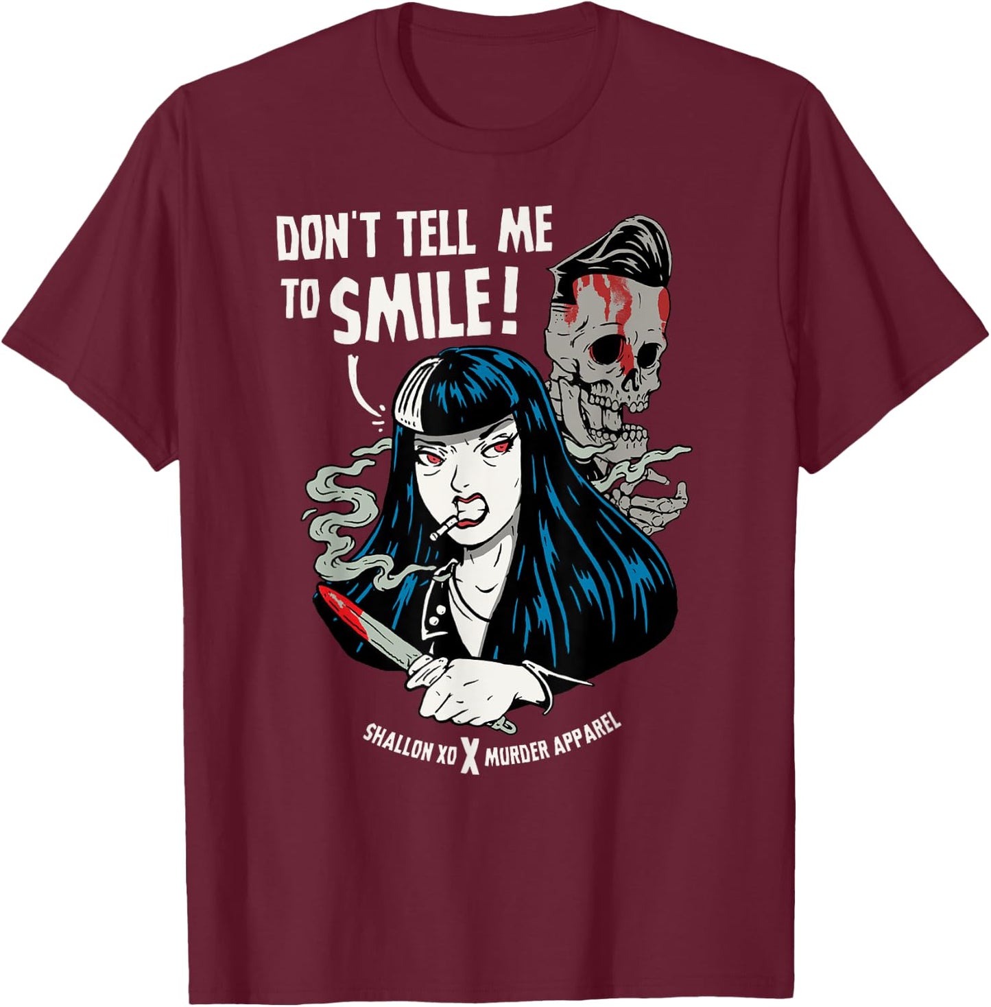 Don't Tell Me To Smile Feminist AF T-Shirt - T-Shirt | Maroon