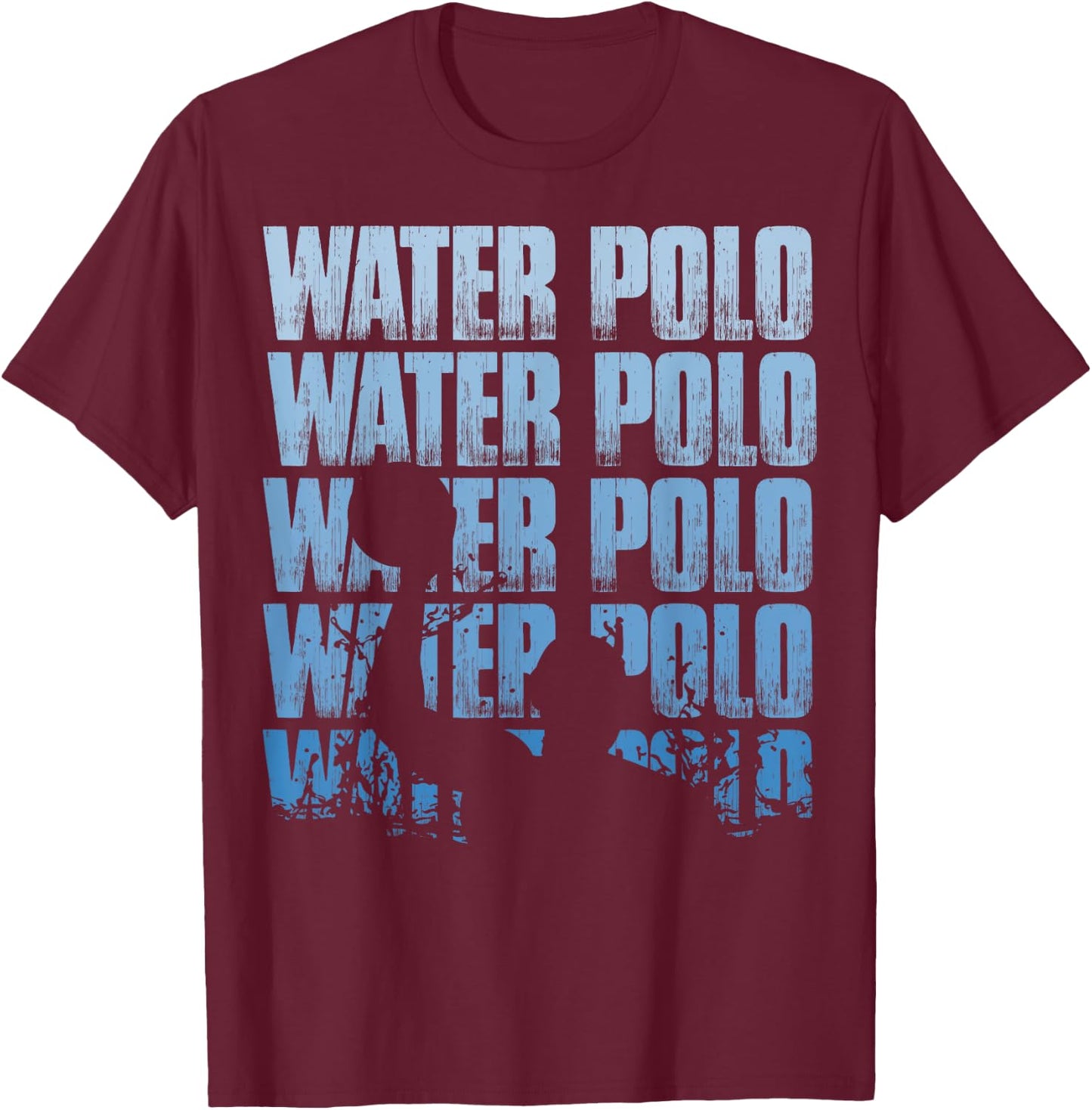 Retro Water Polo Silhouette Water Poloer T-Shirt - T-Shirt | Maroon