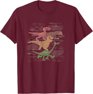 Disney Pixar The Good Dinosaur Dino Retro Cave Painting Logo T-Shirt - T-Shirt | Maroon