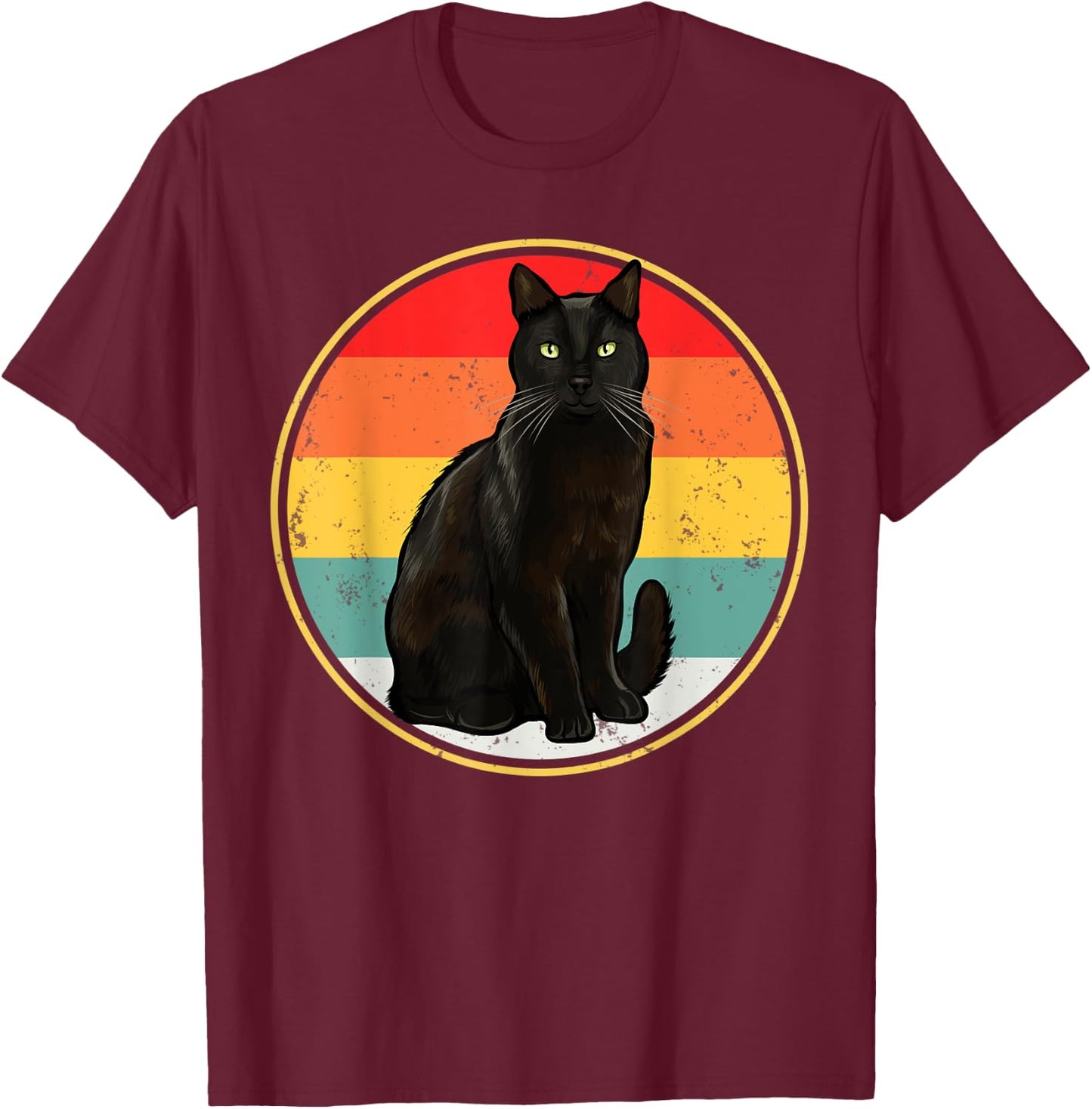 Funny Vintage Sunset Bombay Cat T-Shirt - T-Shirt | Maroon