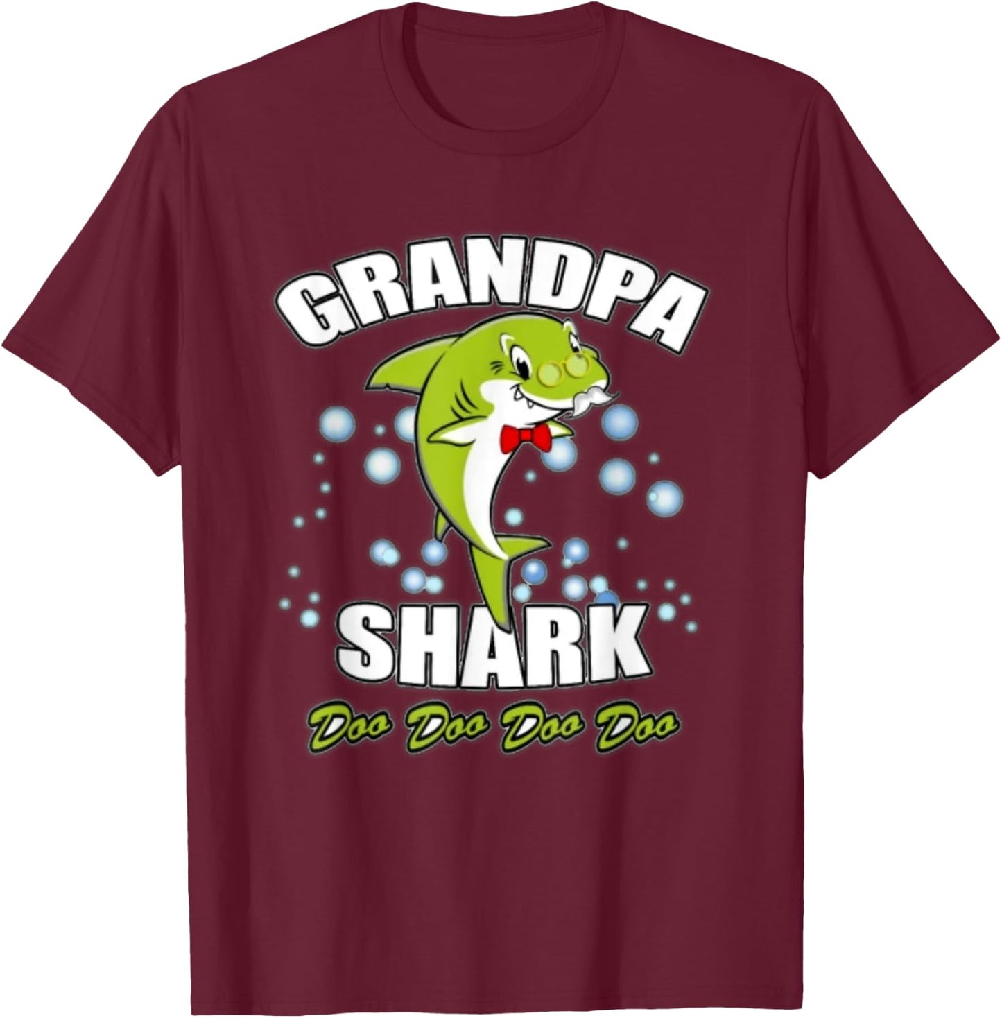 Pinkfong Grandpa Shark Official Product T-Shirt - T-Shirt | Maroon