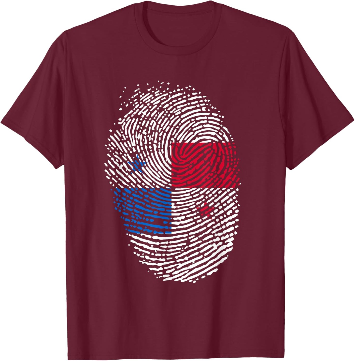 Panamanian Flag Fingerprint Panama T-Shirt - T-Shirt | Maroon