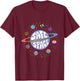 Retro Rainbow Planets Safe Space T-Shirt - T-Shirt | Maroon