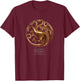 Game Of Thrones Iron Anniversary Dragon Logo T-Shirt - T-Shirt | Maroon