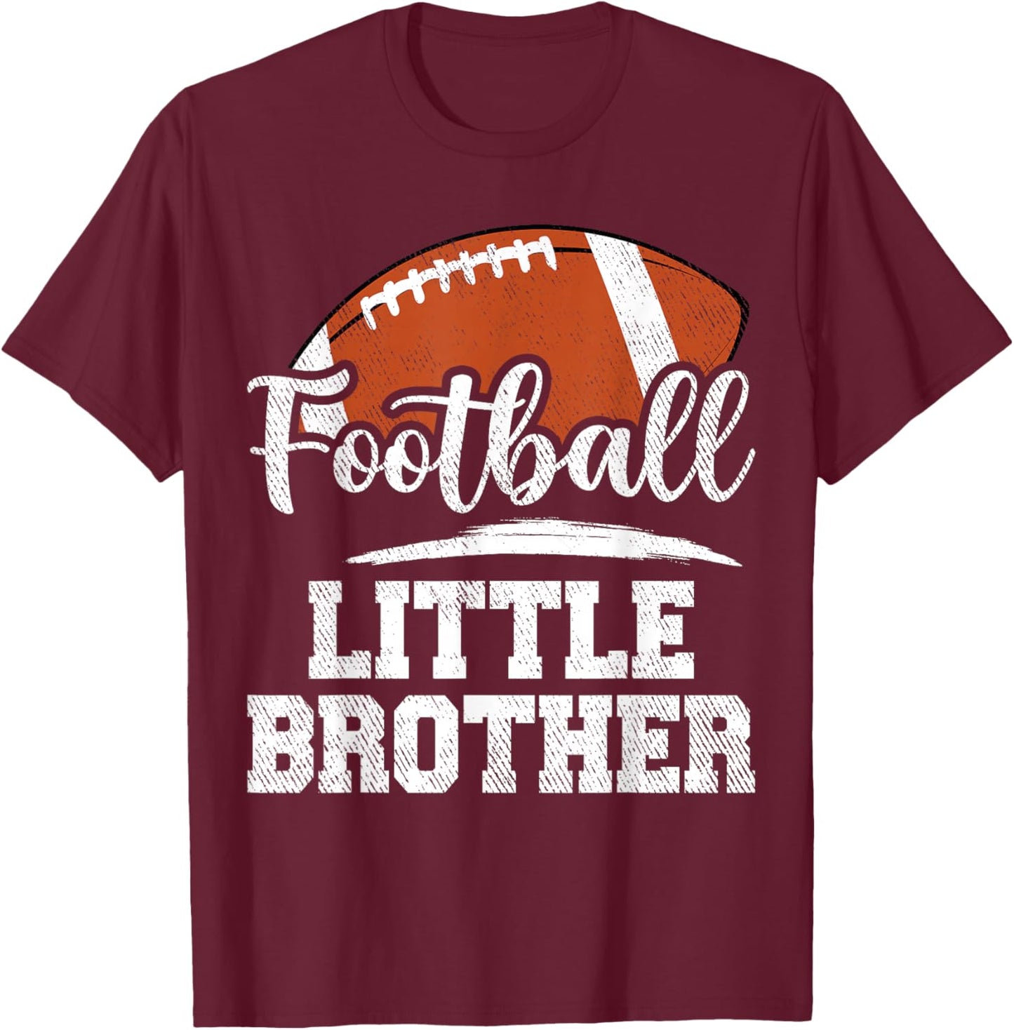 Football Little Brother Football Player Game Day Family T-Shirt - T-Shirt | Maroon