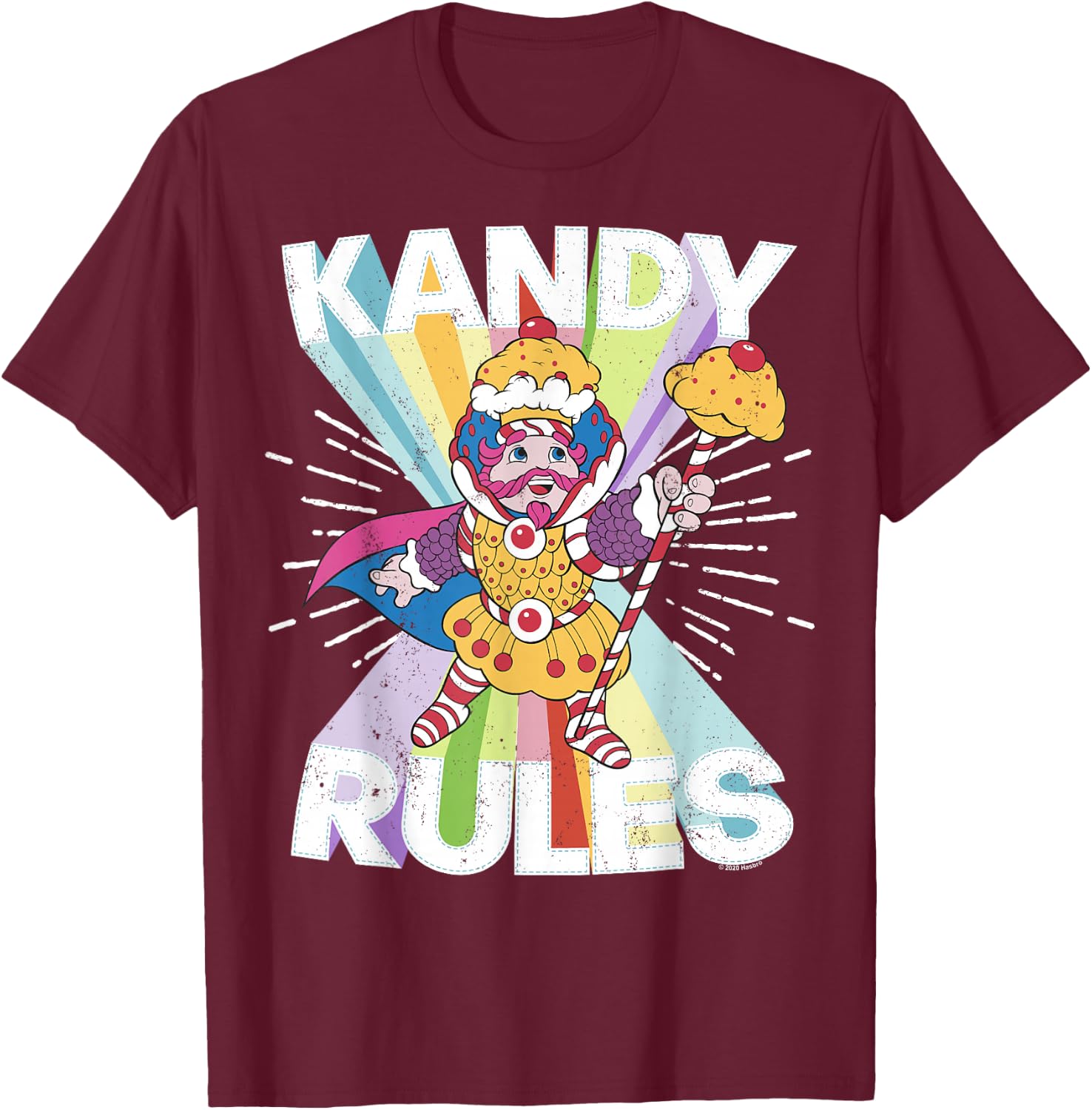 Candy Land Kandy Rules Rainbow King Kandy Vintage T-Shirt - T-Shirt | Maroon