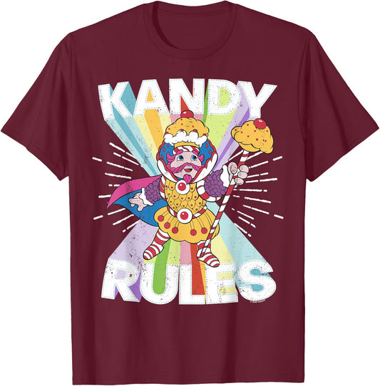 Candy Land Kandy Rules Rainbow King Kandy Vintage T-Shirt - T-Shirt | Maroon