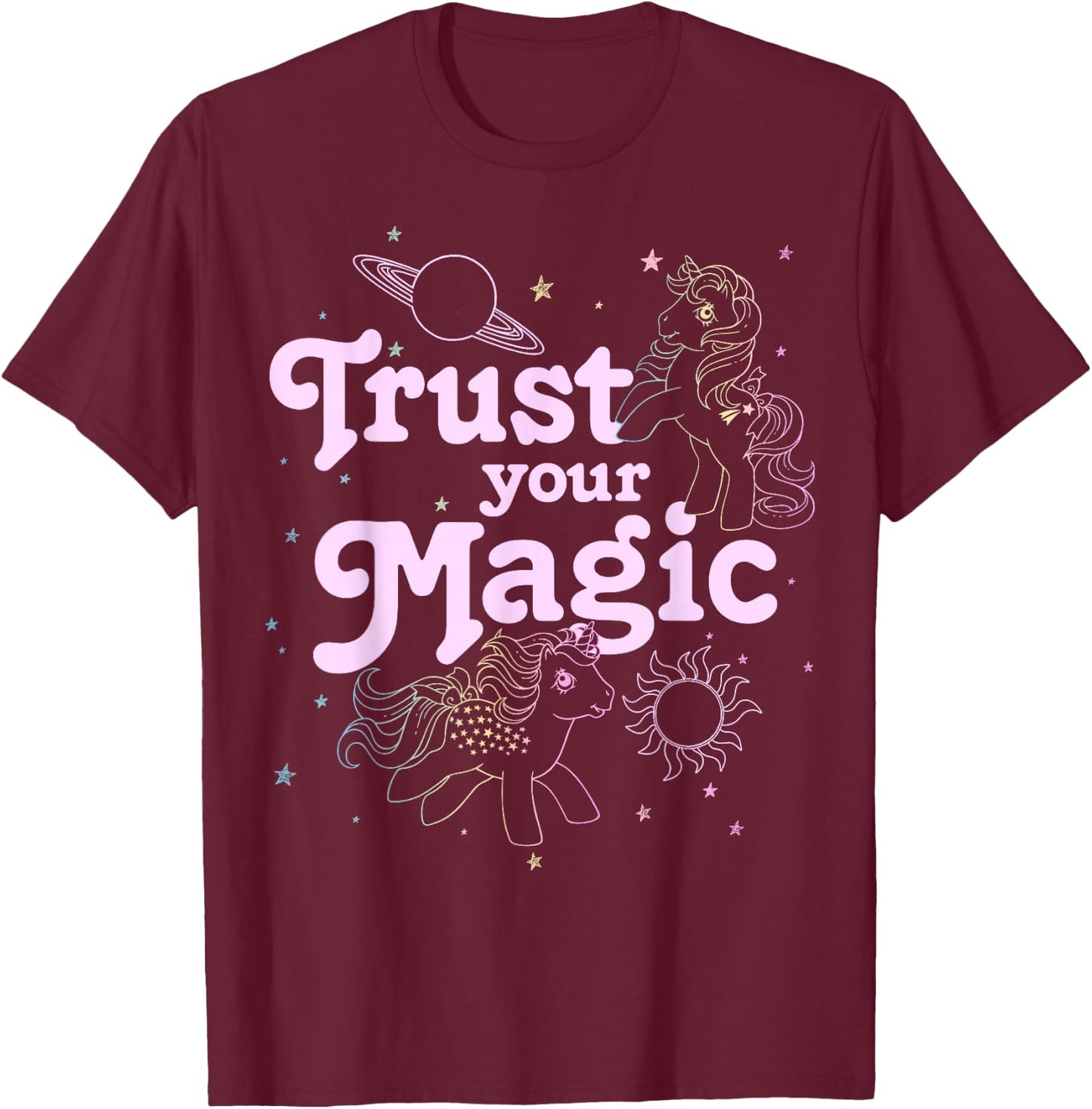 My Little Pony Trust Your Magic Celestial Ponies T-Shirt - T-Shirt | Maroon
