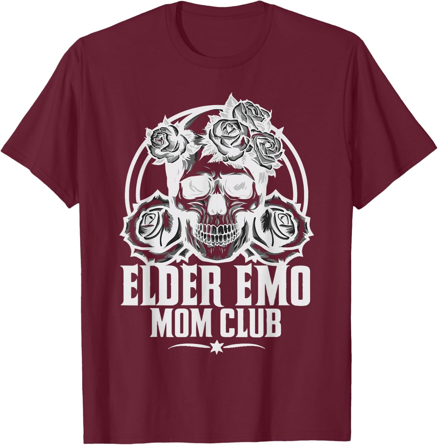 Elder Emo Mom Club Emo Lifestyle Emo Music Goth Subculture T-Shirt - T-Shirt | Maroon