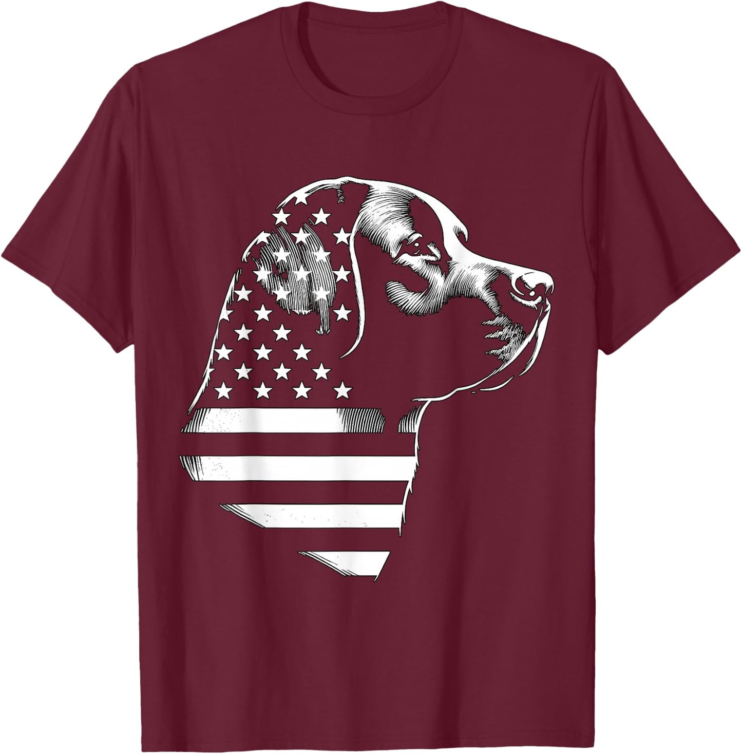 Patriotic Black Labrador Black Lab 4th of July T-Shirt - T-Shirt | Maroon