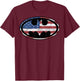 DC Comics Batman Old Glory American Flag Logo T-Shirt - T-Shirt | Maroon