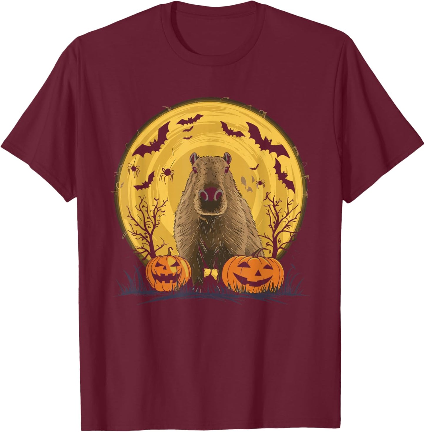 Capybara Halloween T-Shirt - T-Shirt | Maroon