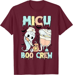 MICU Boo Crew MICU Nurses Halloween MICU squad Matching T-Shirt - T-Shirt | Maroon